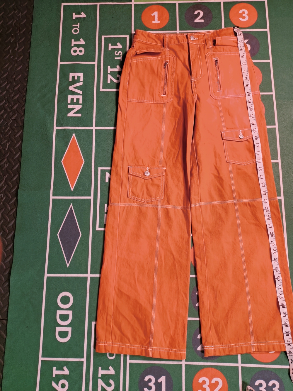 Forever 21 Orange Straight Leg Cargo Pants Utility Y2K Women’s Size M - Picture 5 of 12